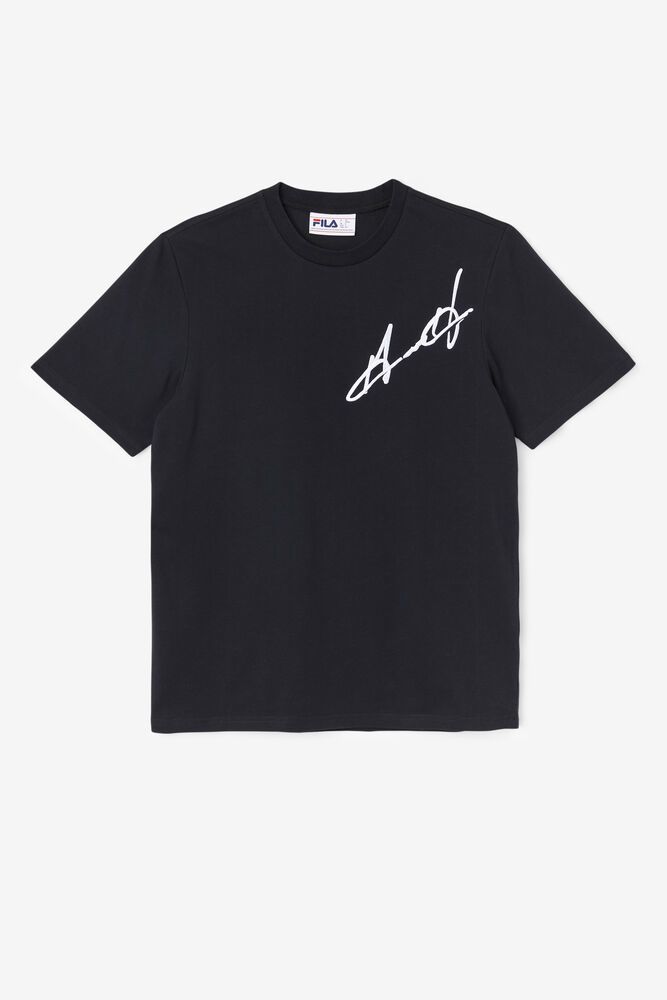 Fila T-Shirt Grant Hill Cormac Mens Black - India AIO-029357